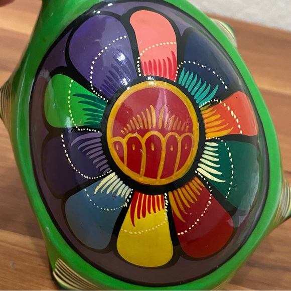 Unsigned Handpainted Mexican Pottery Redware Colorful Turtle Figurine - Picture 14 of 14